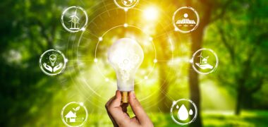 Energy innovation light bulb graphic