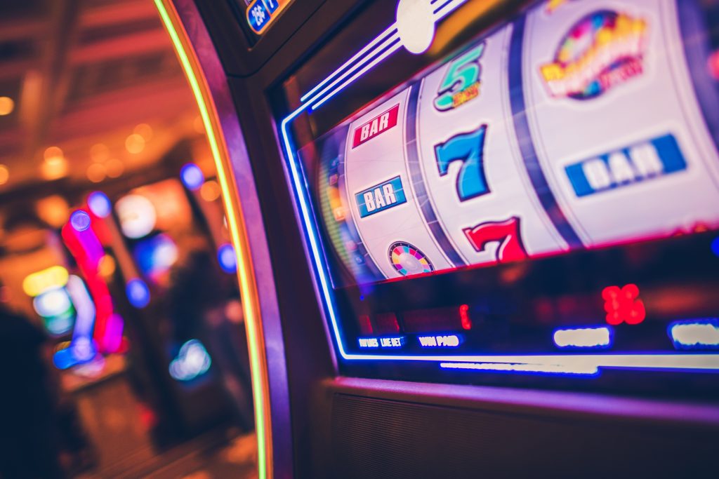 Slot machine at casino.